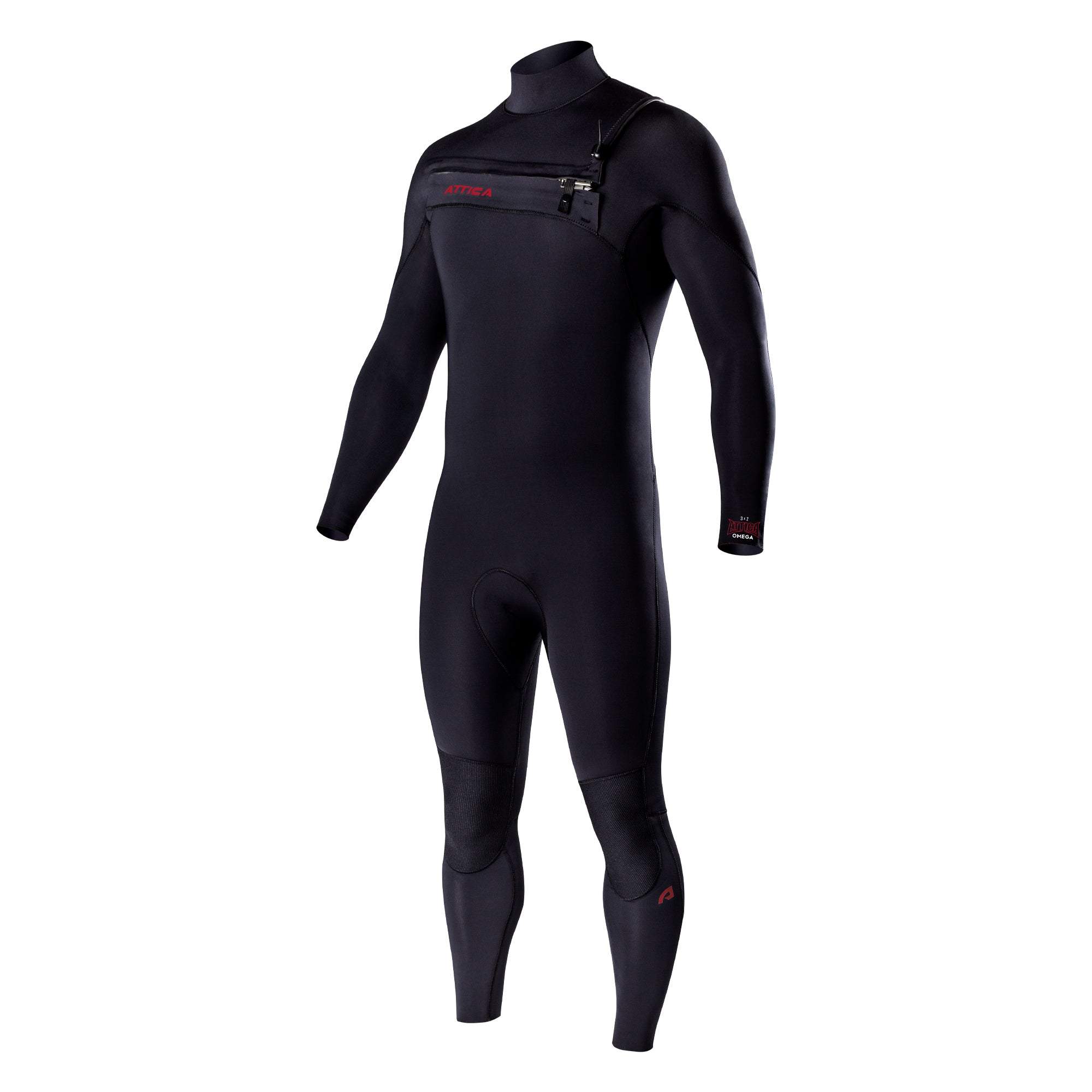 Combinaison Attica OMEGA à zip poitrine 3/2mm - NOIRE / ROUGE 1 Combinaison Attica OMEGA à zip poitrine 3/2mm - NOIRE / ROUGE
